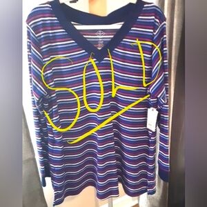 NWT ST. JOHN'S BAY WOMEN'S LIGHTWEIGHT THERMAL LONG-SLEEVE STRIPED TUNIC SIZE 0X